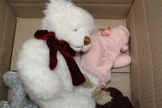 Soft toys including Boyds and others, a Merrythought Scottie pyjama case, with registered label, 19in., excellent condition,